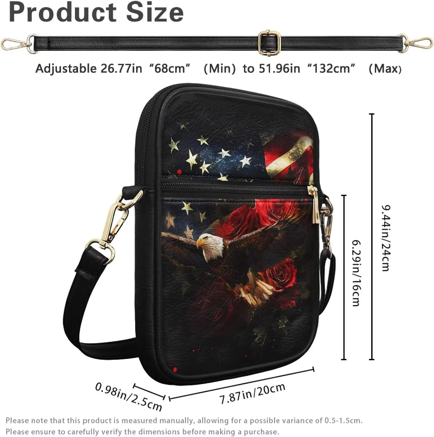 Unisex Leather Purses, Stylish Crossbody Bags Shoulder Bag Travel Shoulder Bag for Spring Travel & Musical Festival