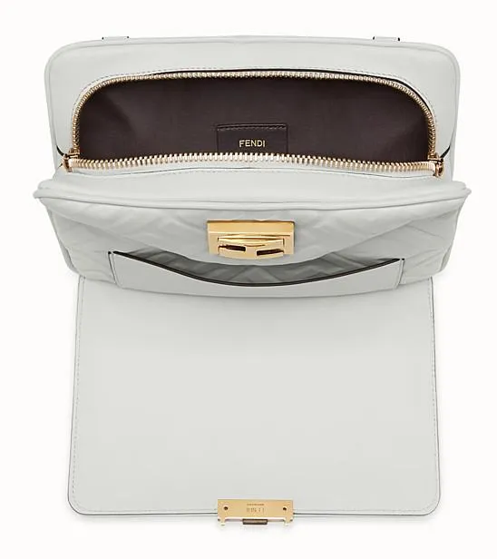 Upside Down Leather Bag, White