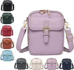 Urvashi Crossbody Leather Bag, Tojoyride Vintage Crossbody Bag for Women Men, Leather Shoulder Purse with 10 Card Slots