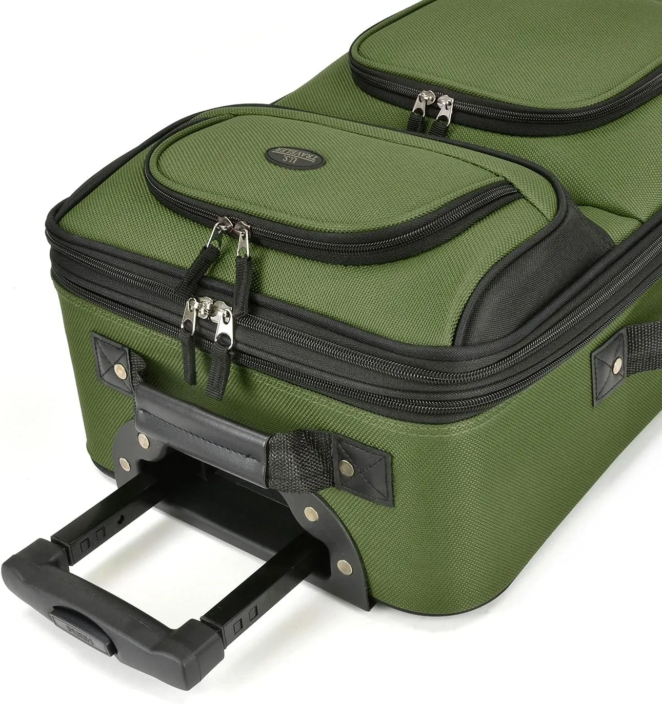 U.S. Traveler Lightweight Rolling 20" Carry On Luggage Softside Suitcase, Green, 2 Wheel-1 Piece