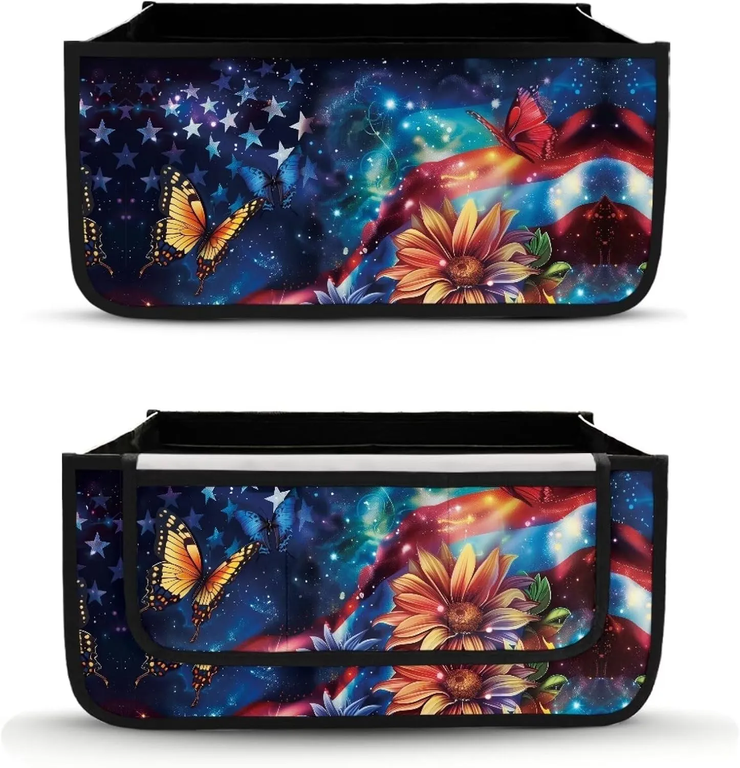 USA Flag Flower Butterfly Rollator Bag Folding Bag Tote Organizer Pouch Storage to Walkers for Senoirs Walker Accessories for Elderly Senior