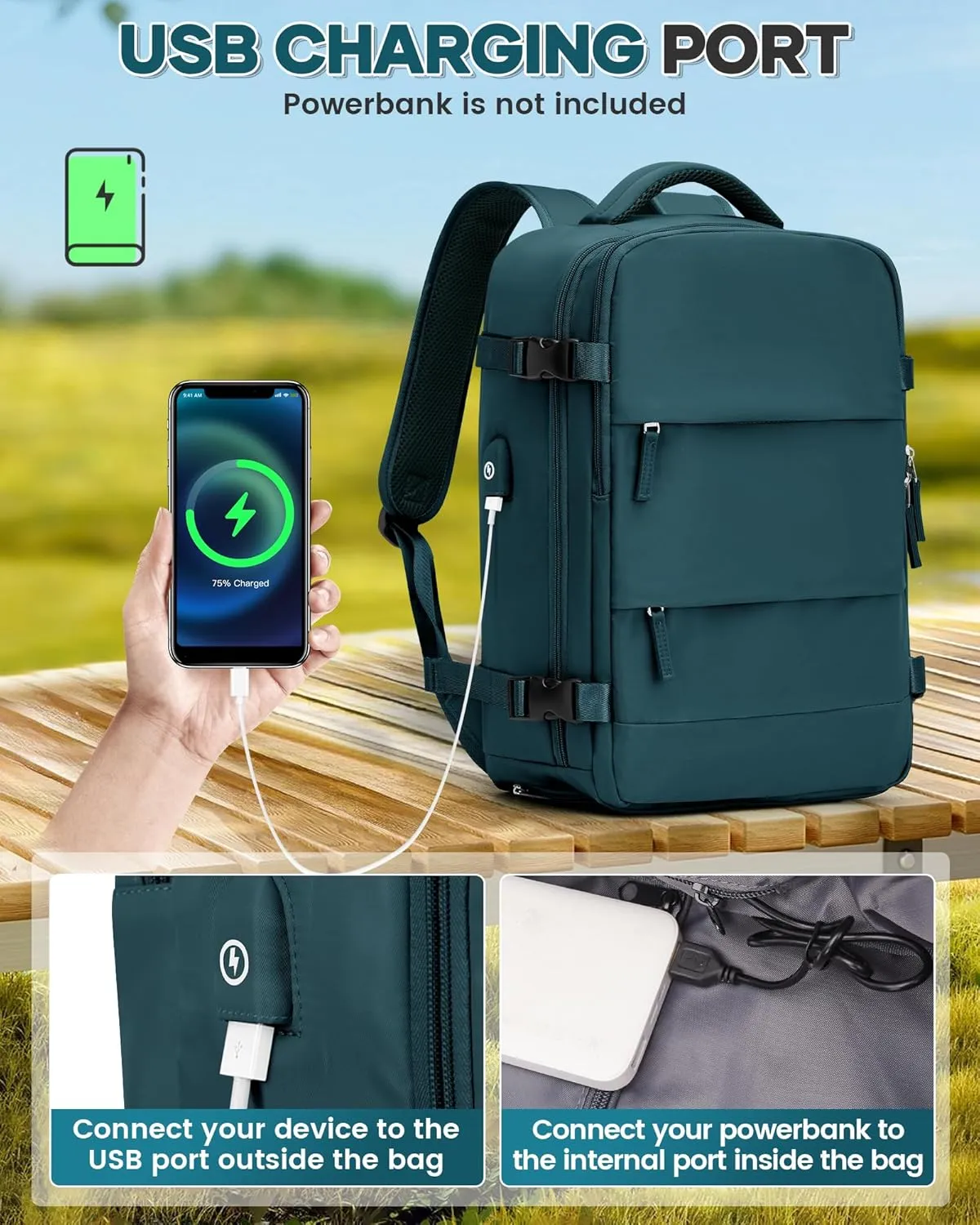 Vacuum Backpack Travel Compression Bags with Air Pump for Carry On Luggage Airback Seal Backpack for Men Waterproof 18x14x8 inches Personal Item Travel Bag with Vacuum Compression for Women -Dark Blue