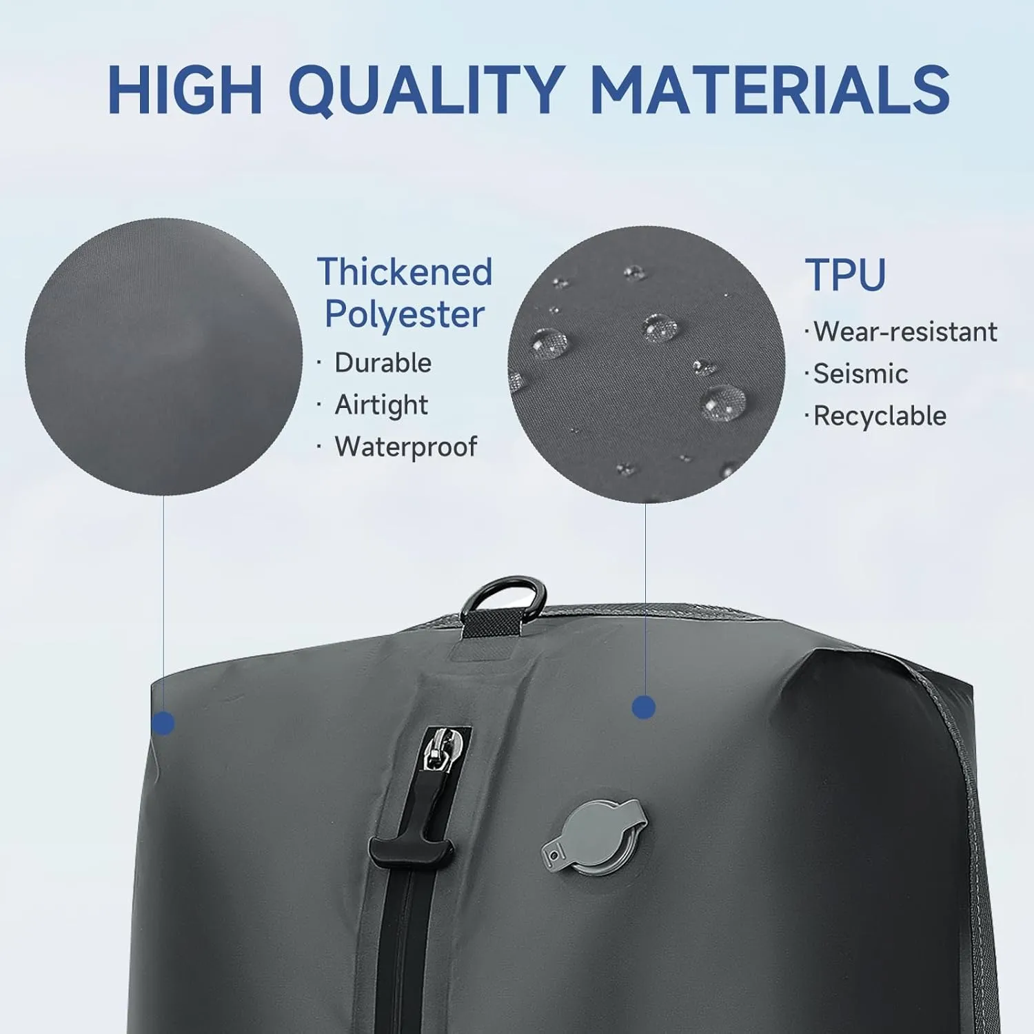Vacuum bags for travel,23.5L Reusable compression bag with Waterproof Zipper, Space Saver Bags for Suitcases Backpack Travel and business(1PC No Pump)