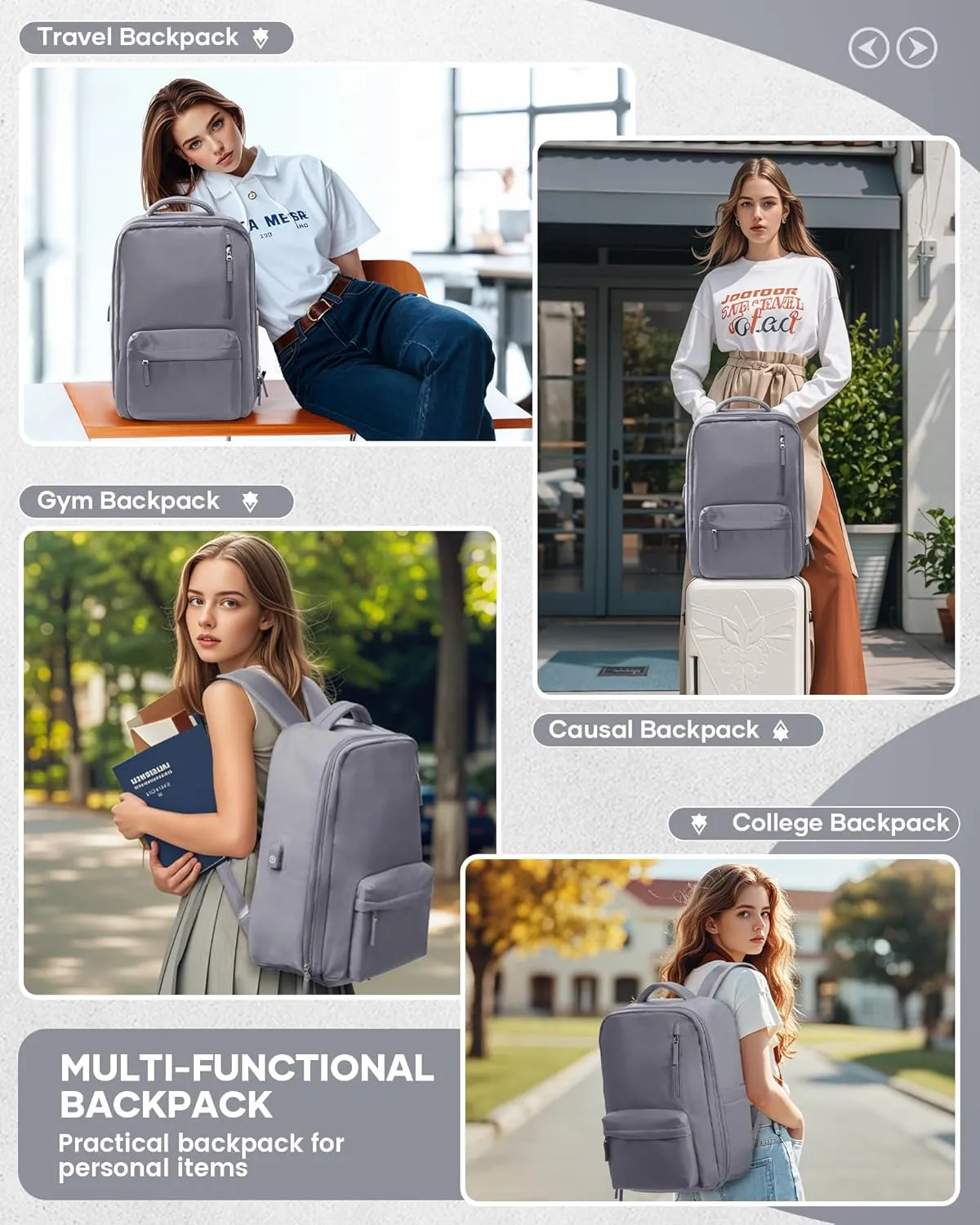 Vacuum Seal Backpack for Travel with Air Pump Vacpack Airback Carry on Flight Approved Compression Daypack Laptop Space Saver Bags Storage with Vacuum System 18x14x8 inches Travel Bag Women Men Grey