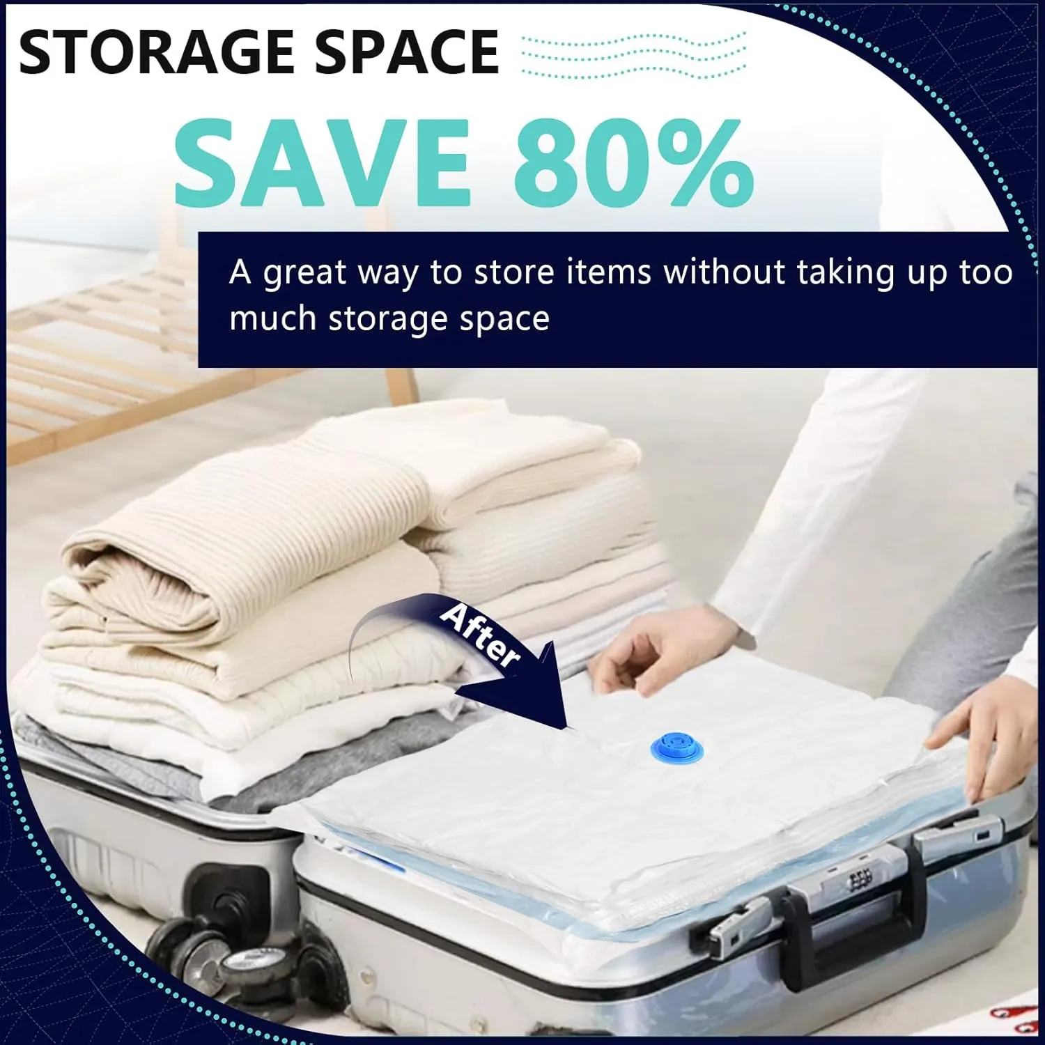 Vacuum Seal Bags for Clothing with Electric Pump, 15 Pack (3 Jumbo 3 Large 3 Medium 3 Small 3 Roll Up) Space Bags Vacuum Storage Bag for Travel, Luggage, Blankets, Bedding
