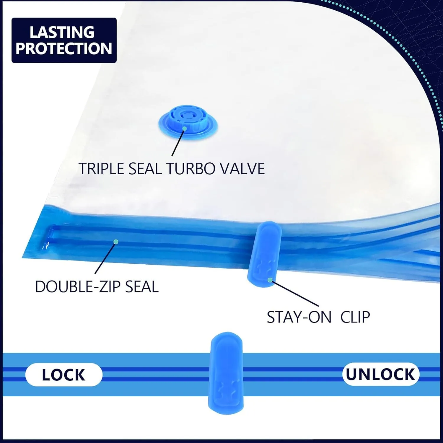 Vacuum Seal Bags for Clothing with Electric Pump, 15 Pack (3 Jumbo 3 Large 3 Medium 3 Small 3 Roll Up) Space Bags Vacuum Storage Bag for Travel, Luggage, Blankets, Bedding