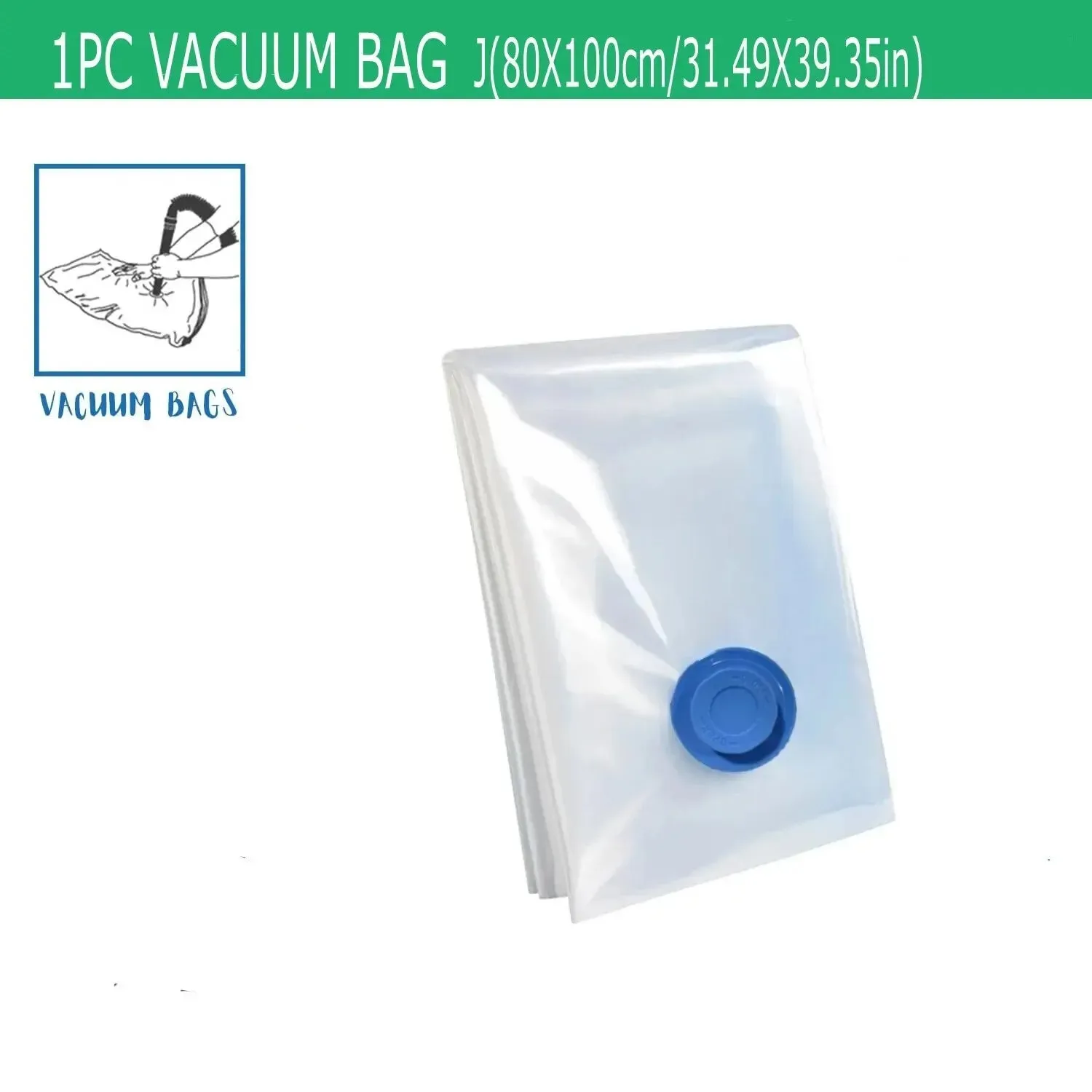 Vacuum Storage Bag for Clothing, Comforters, Blankets, Bedding Home Packing Organizers Not Include Pump