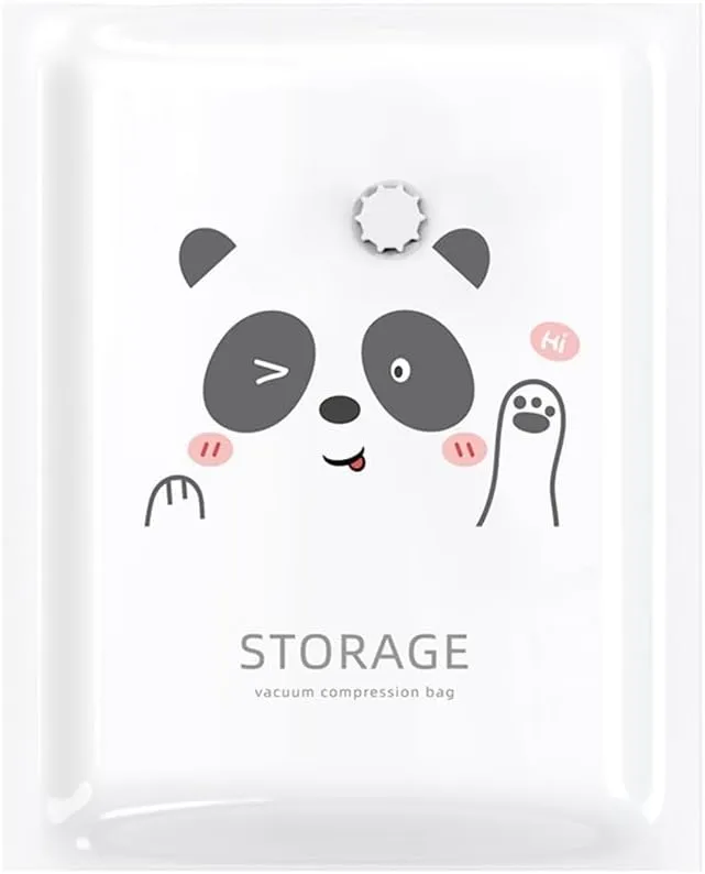 Vacuum Storage Bag Pumping Cotton Quilt Compression Bag Packing Finishing Vacuum Bag Thickening Clothes Storage Bag(Bear,50 X 70cm)