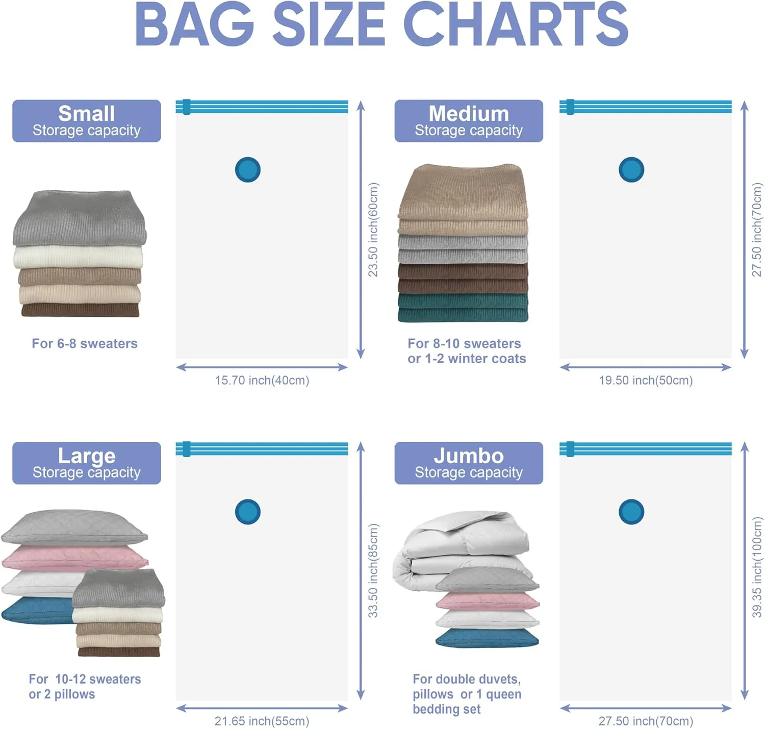 Vacuum Storage Bags with Electric Air Pump, 12 Medium (27.5x19,5in), Space Saver Bags with Pump, Storage Vacuum Sealed Bags for Clothes, Comforters, Blankets, Bedding