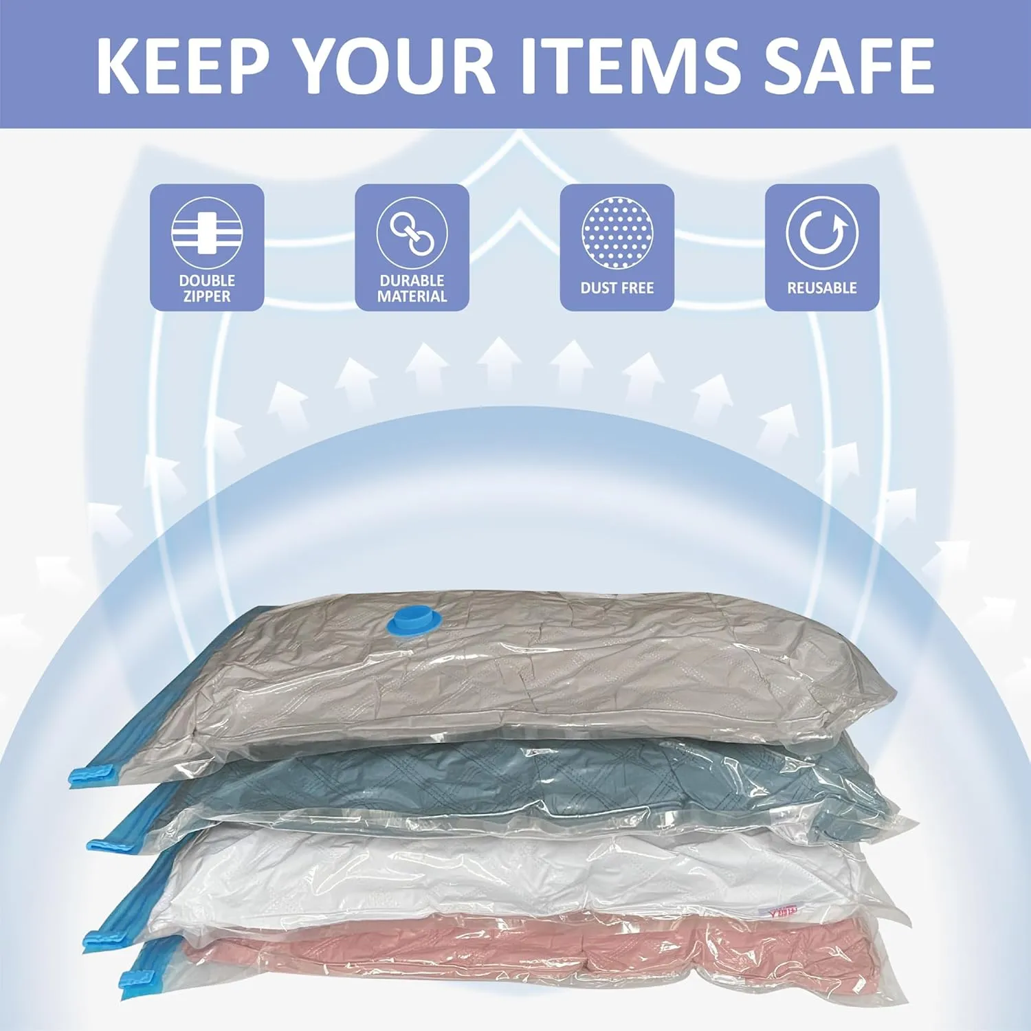 Vacuum Storage Bags with Electric Air Pump, 12 Medium (27.5x19,5in), Space Saver Bags with Pump, Storage Vacuum Sealed Bags for Clothes, Comforters, Blankets, Bedding