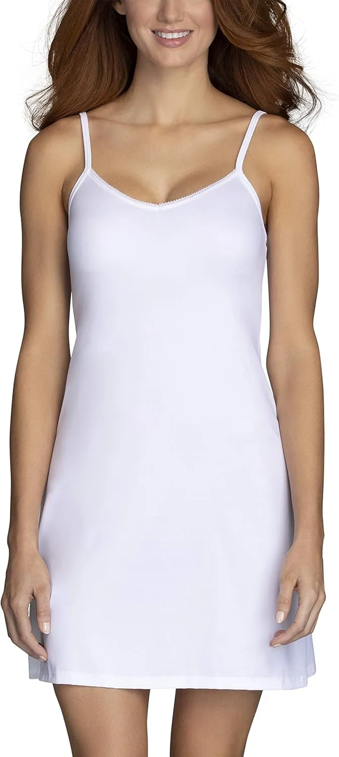 Vanity Fair Women's Full Slip, V Shaped Neckline with Lace Trim Detail