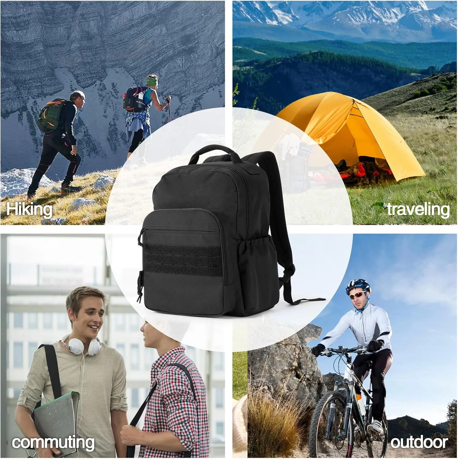 VEAGIA Tactical Travel Laptop Backpack For Men Large Heavy Duty Work Backpack Airline Approved Hiking Waterproof Backpack