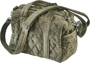 Velvet Quilted Tote Bag for Women Handbag with Detachable Strap Shoulder Bag Cute Purse Hobo Bag with Zipper