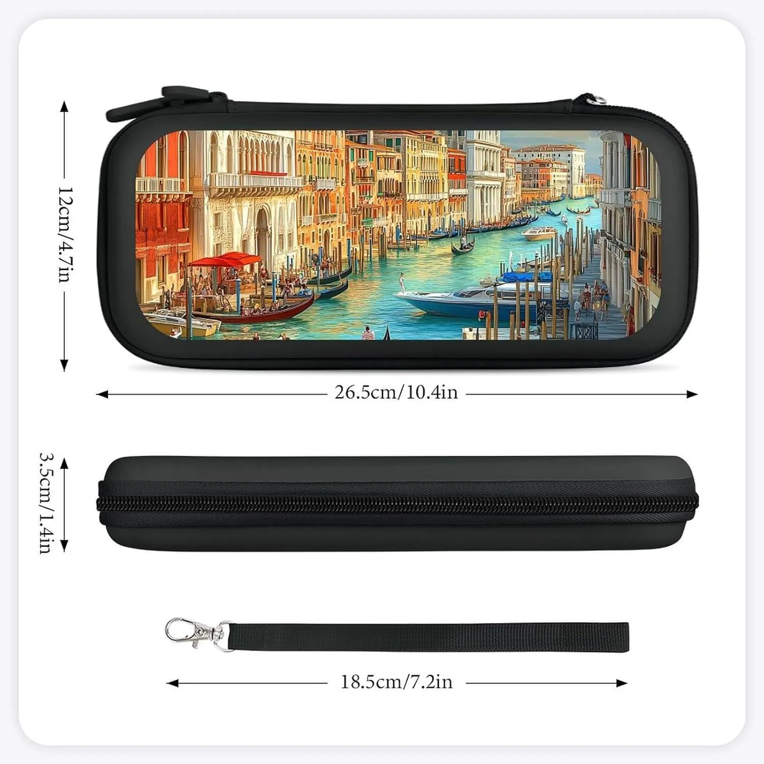 Venice Grand Canal Compatible with Switch Carrying Case Hard Travel Game Bag Pouch with 15 Games Accessories