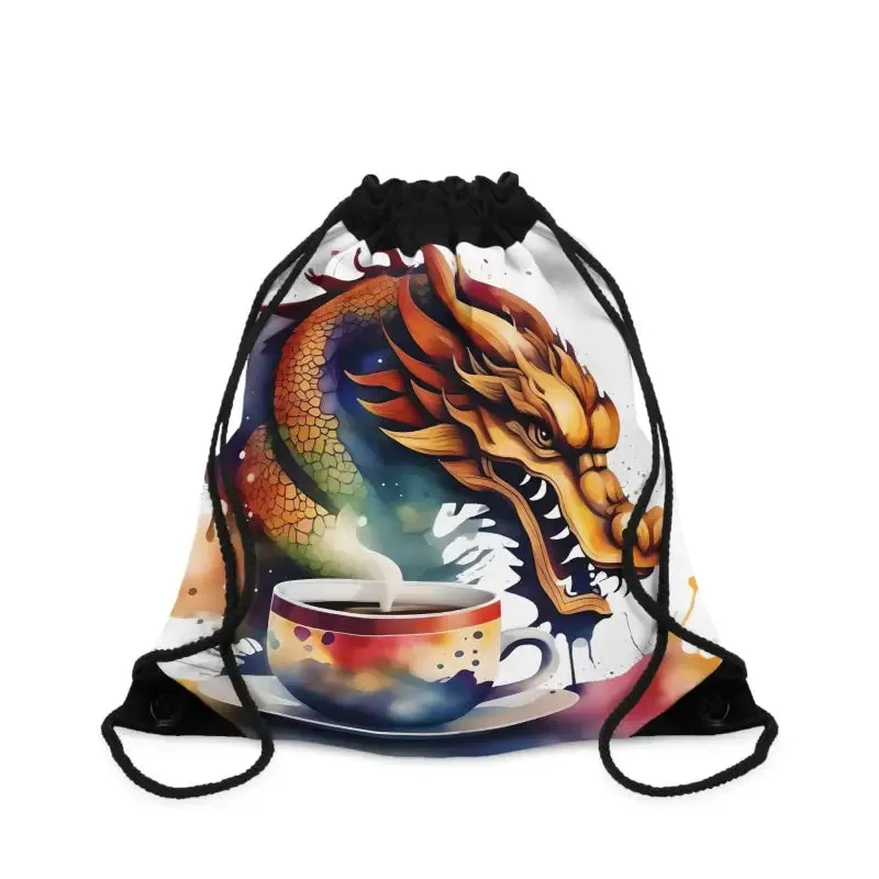 Vibrant Drawstring Bag for Coffee and Splashes