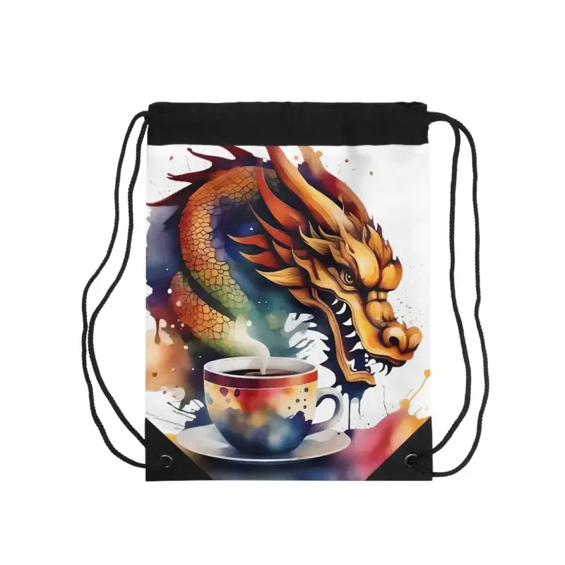 Vibrant Drawstring Bag for Coffee and Splashes