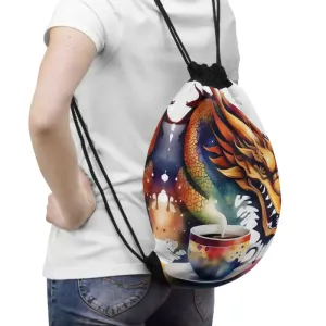 Vibrant Drawstring Bag for Coffee and Splashes