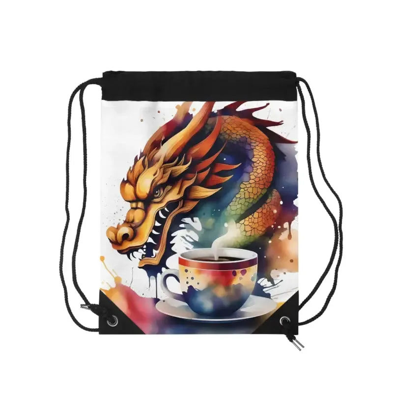 Vibrant Drawstring Bag for Coffee and Splashes