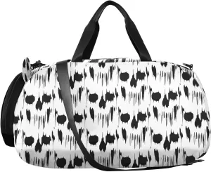 VIGTRO Blur Smear Skull Boys Girls Sports Travel Duffel Bags with Shoes Compartment, Halloween Weekender Overnight Gym Bag for Swimming, Dancing, Outing