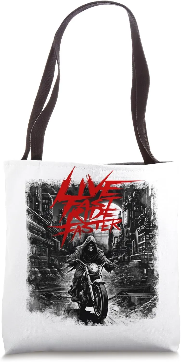 Vintage Motorcycle Clothing Ride Free Anarch Biker Anarchist Tote Bag