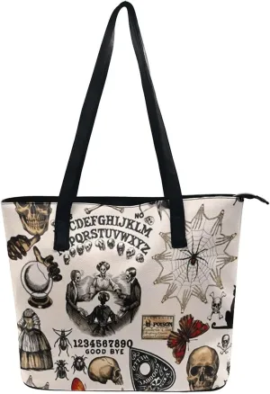 Vintage Skull Skeleton Spider Web Witch Board Gothic Shopping Bag Work Tote Shoulder Bag Womens Travel Handbag Sling Casual Bag for Business, Travel, Date, Party