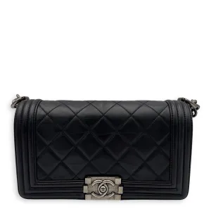 Virtual Shoulder Old hardware Lambskin, Medium Black Bag Ruthenium Boy Wholesale in