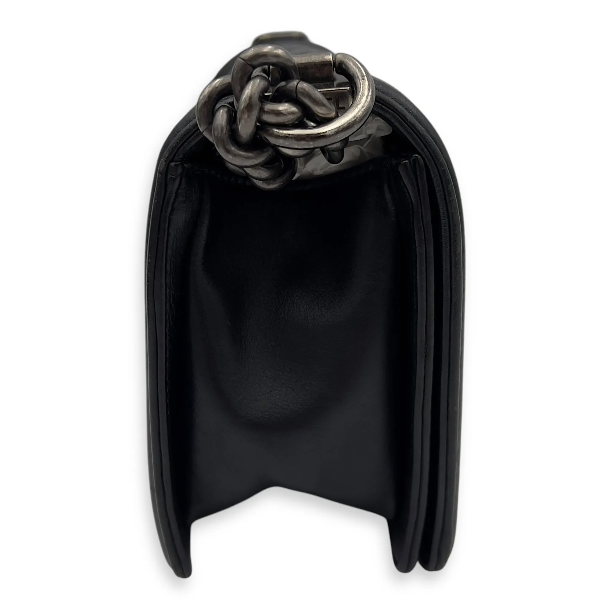 Virtual Shoulder Old hardware Lambskin, Medium Black Bag Ruthenium Boy Wholesale in