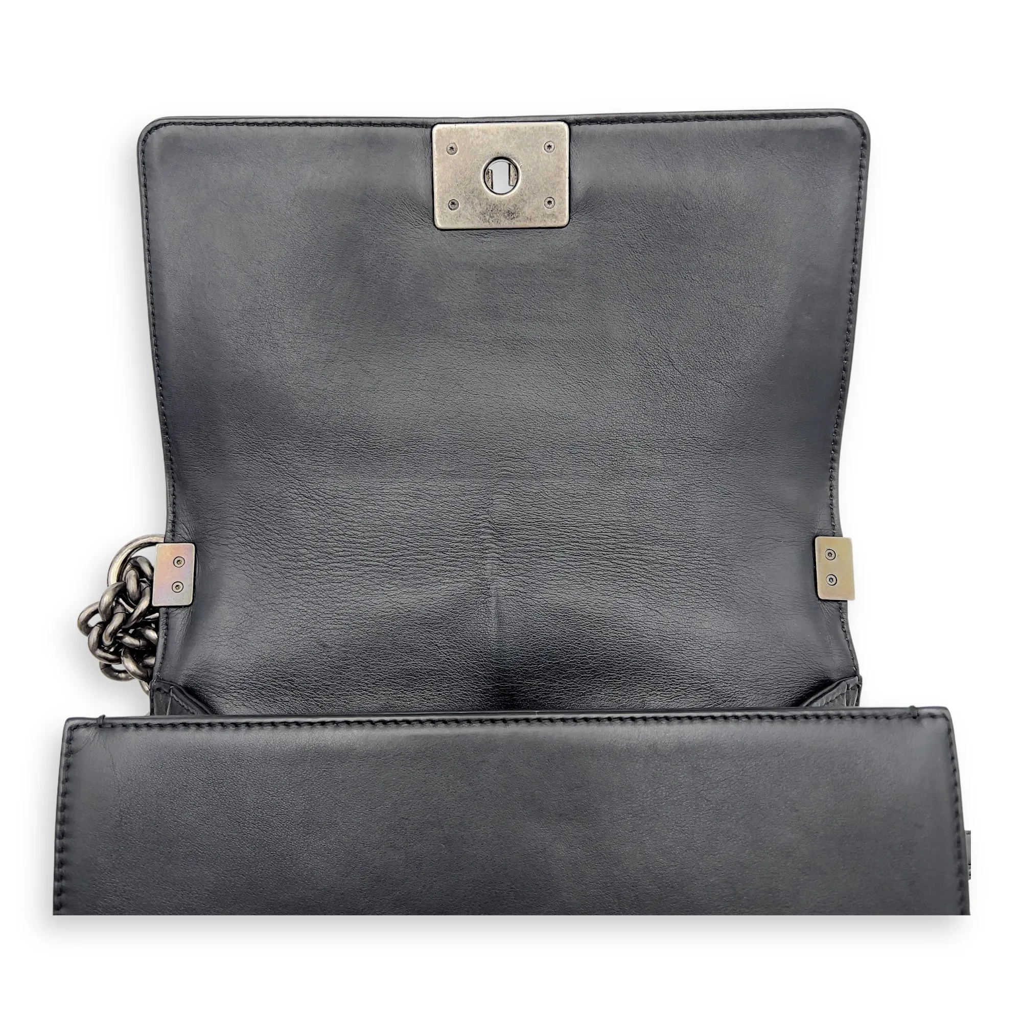 Virtual Shoulder Old hardware Lambskin, Medium Black Bag Ruthenium Boy Wholesale in