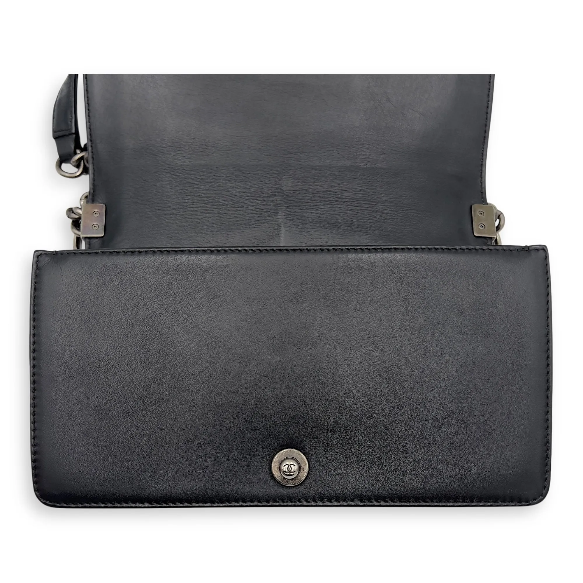 Virtual Shoulder Old hardware Lambskin, Medium Black Bag Ruthenium Boy Wholesale in