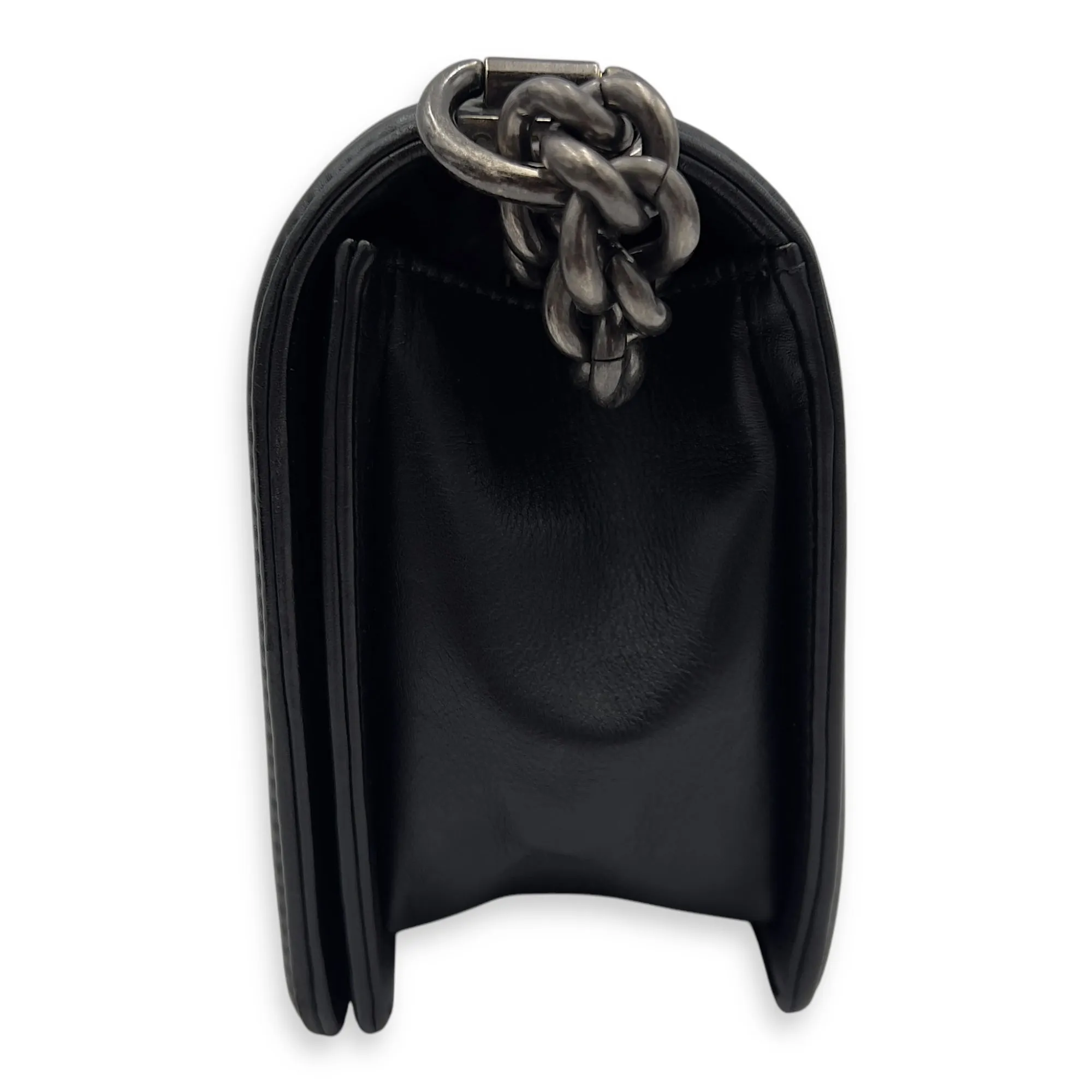 Virtual Shoulder Old hardware Lambskin, Medium Black Bag Ruthenium Boy Wholesale in