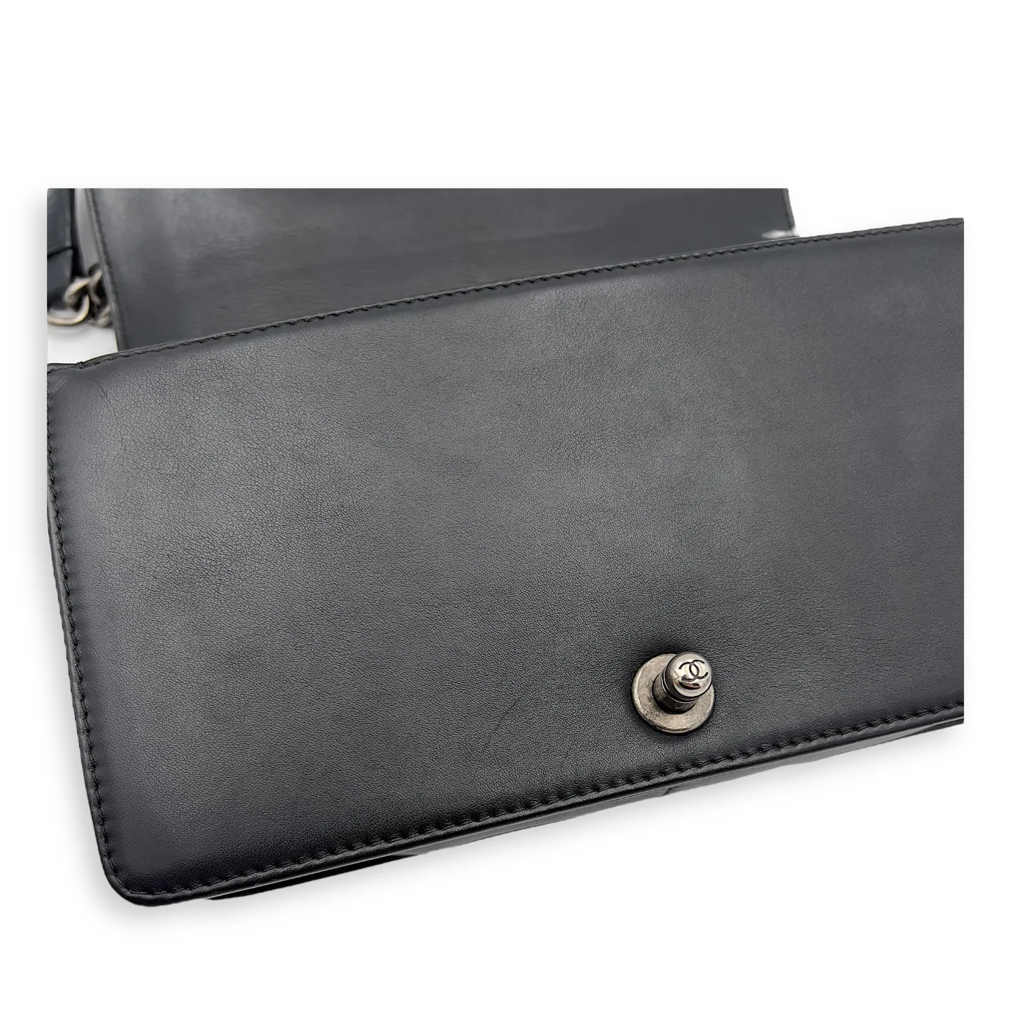 Virtual Shoulder Old hardware Lambskin, Medium Black Bag Ruthenium Boy Wholesale in