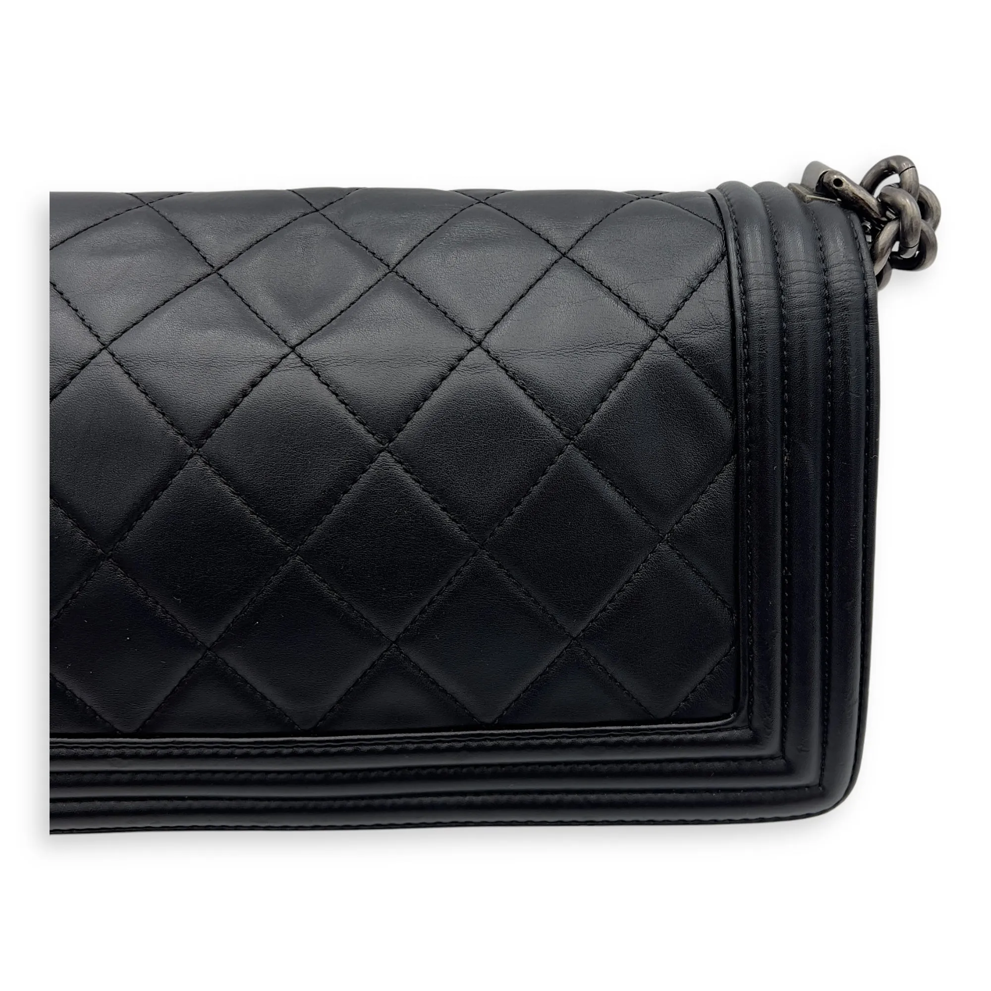 Virtual Shoulder Old hardware Lambskin, Medium Black Bag Ruthenium Boy Wholesale in