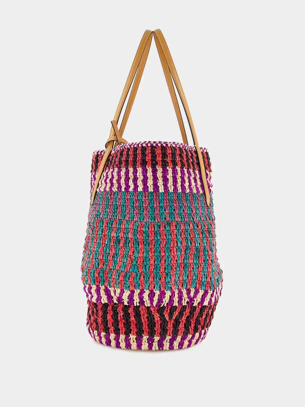 VLogo Signature Raffia Shopping Bag