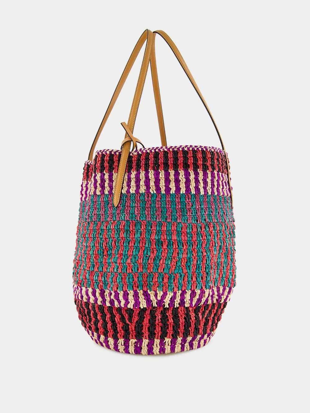 VLogo Signature Raffia Shopping Bag