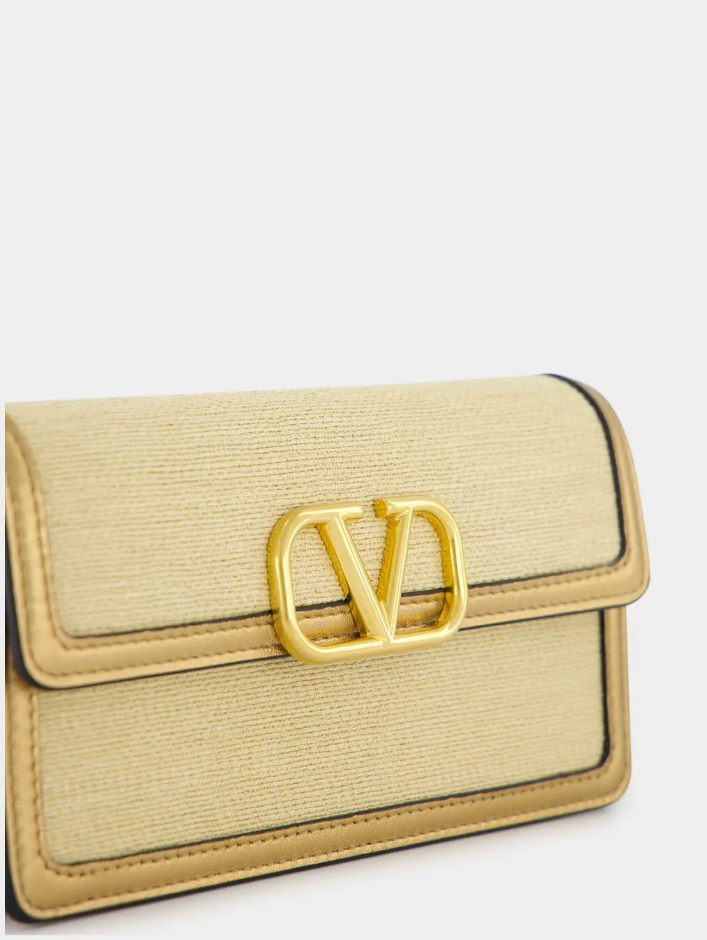 VLogo Signature Wallet With Chain In Raffia