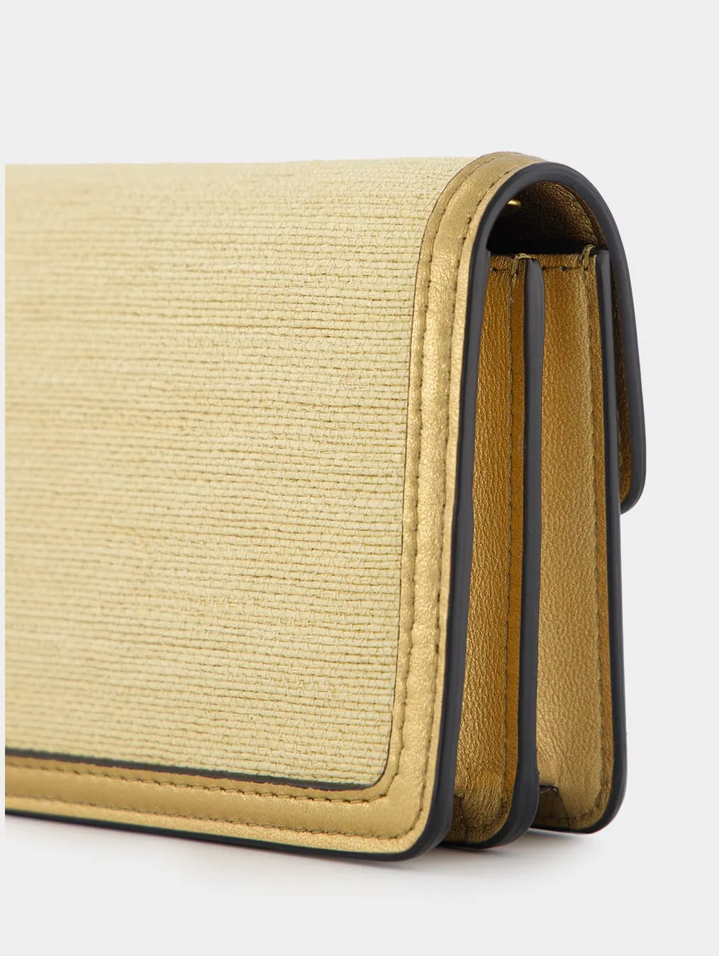 VLogo Signature Wallet With Chain In Raffia