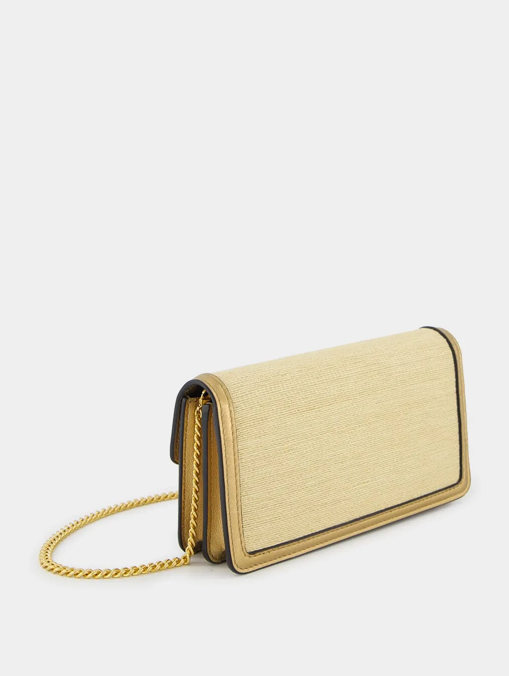 VLogo Signature Wallet With Chain In Raffia