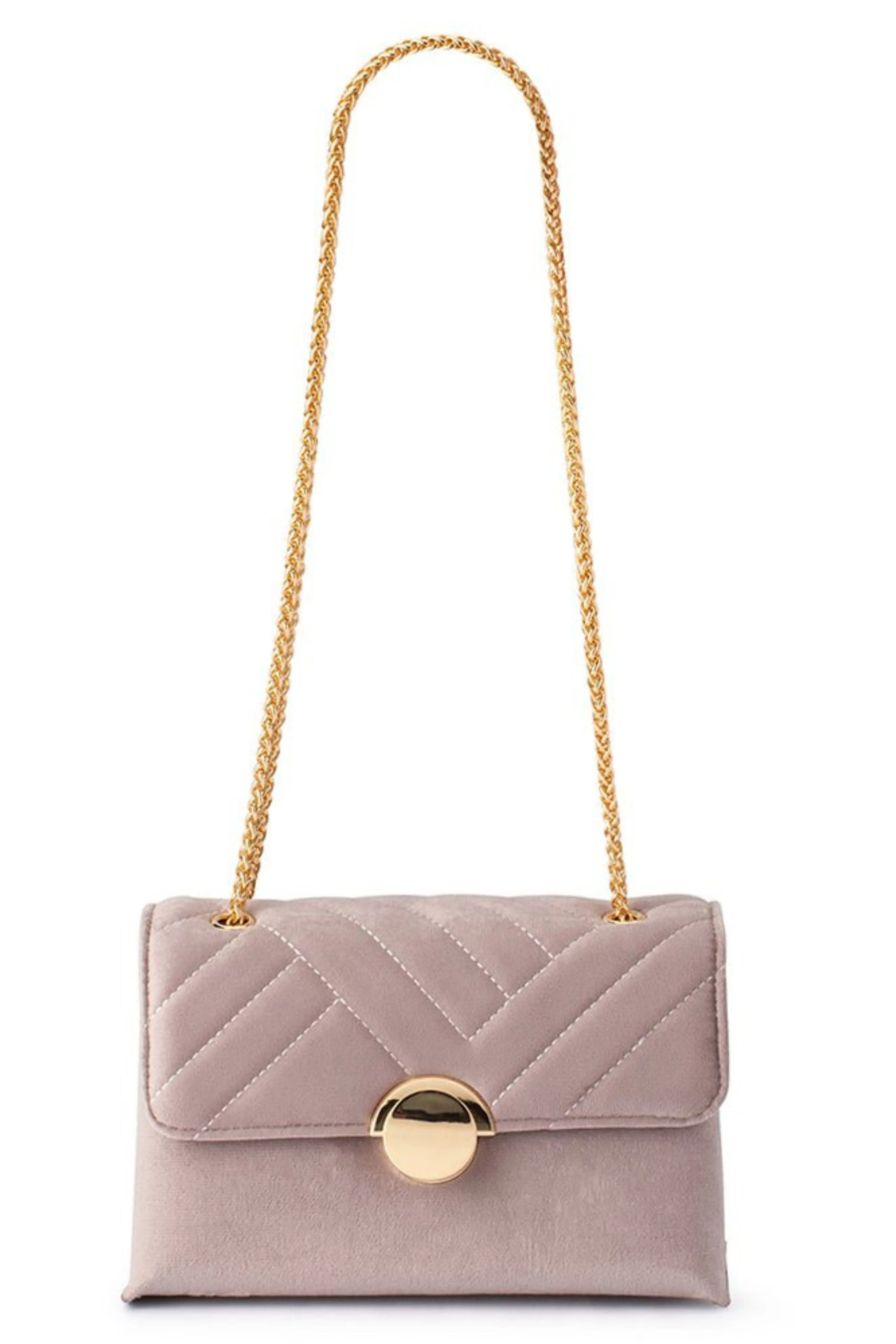 Wanda Velvet Shoulder Bag - Mushroom