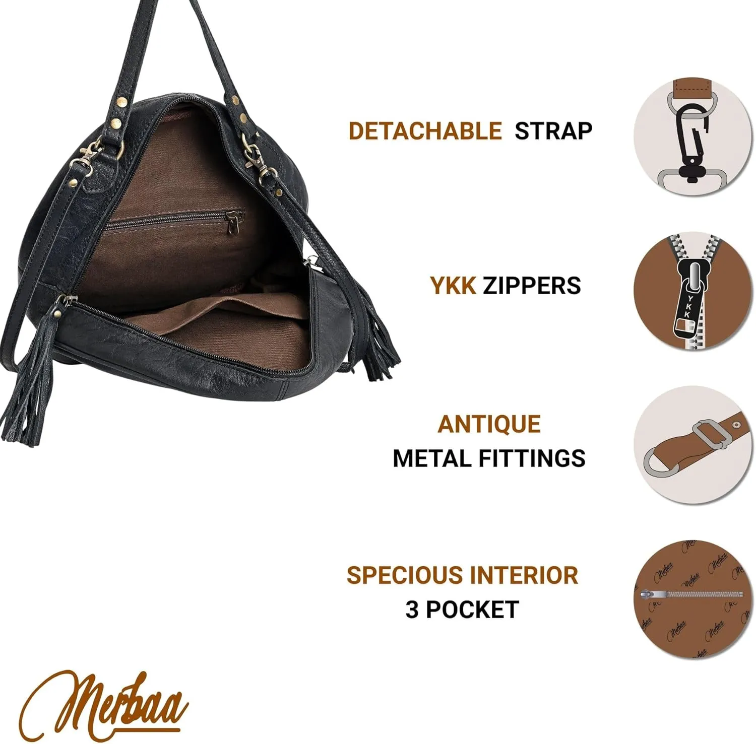 western Handtooled Cowhide Hairon Canteen Crossbody bag with Adjustable Detachable Leather Strap,Antique dye finish