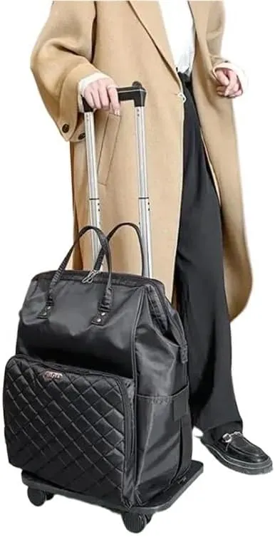 Wheeled backpack for Women Travel trolley bags Travel Bag with wheels Oxford large capacity Travel Rolling Luggage Backpack Bags(20 inch pink)
