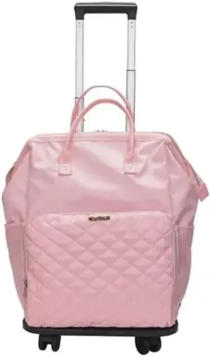Wheeled backpack for Women Travel trolley bags Travel Bag with wheels Oxford large capacity Travel Rolling Luggage Backpack Bags(20 inch pink)