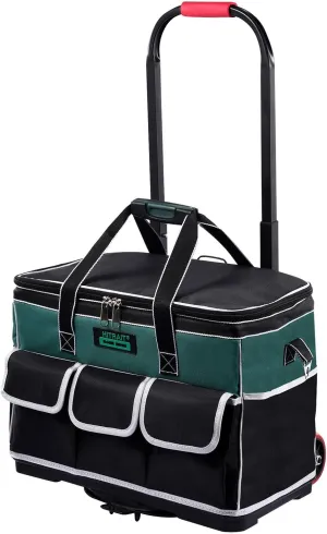Wheeled Tool Bag | Tool Tote Storage Organizer Rolling Carry Bag | Large Capacity Tool Bags Organizer Electrician Tool Bag for Travel Women Men