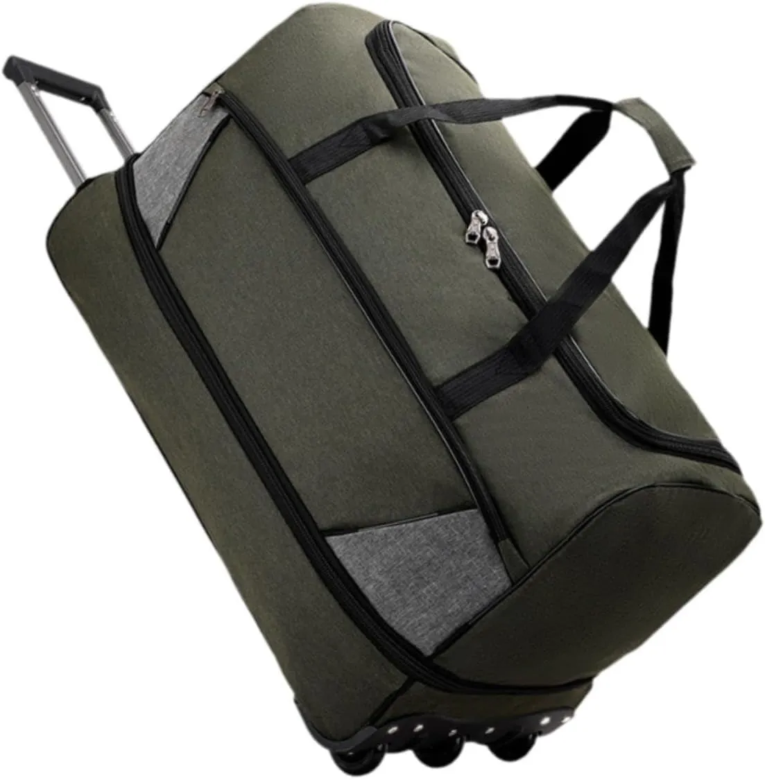 Wheeled Travel Duffel Bag with Compartments for Carrying Clothes, Green M