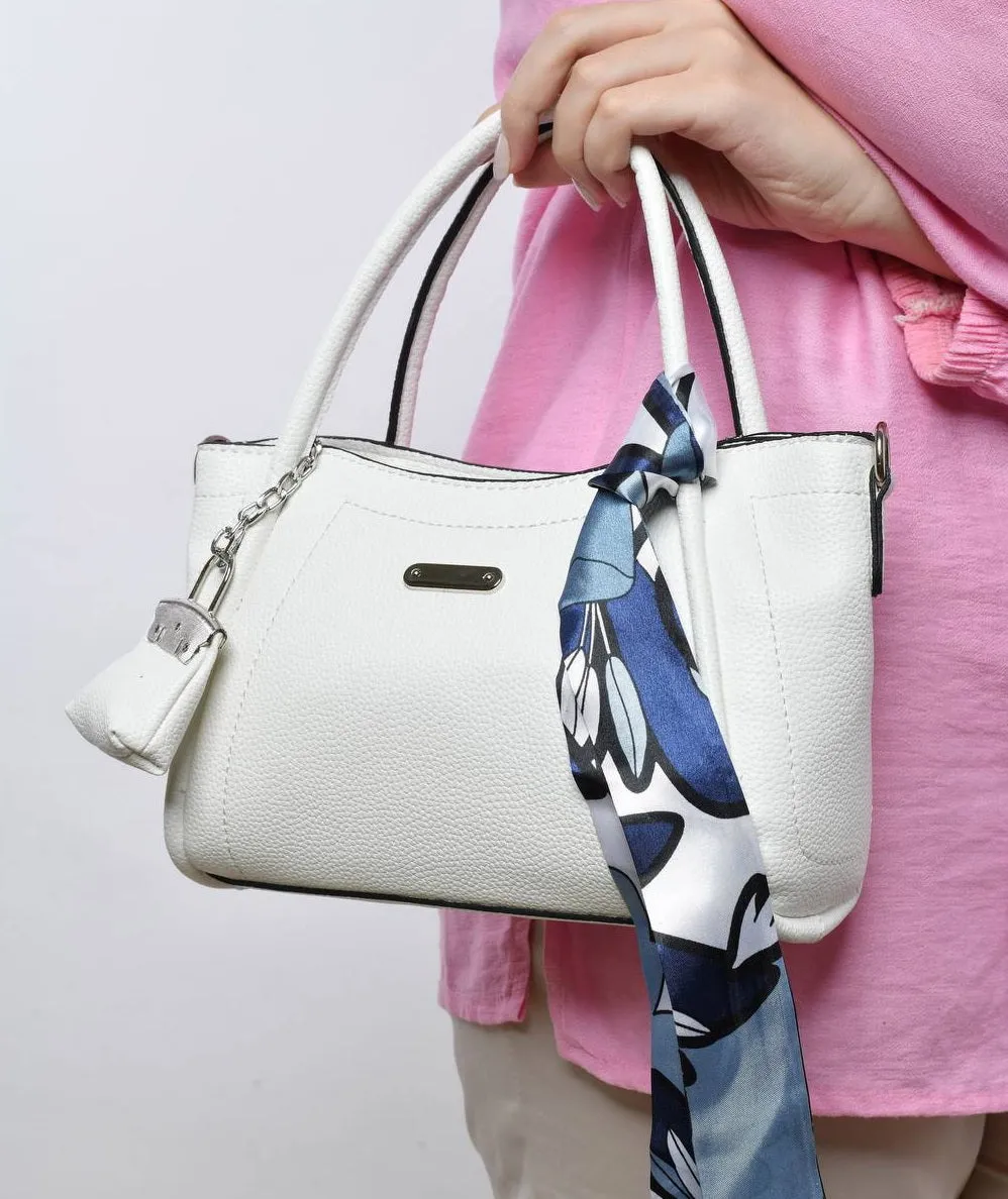 White bag with black trim