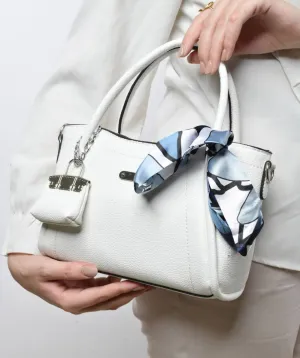 White bag with black trim