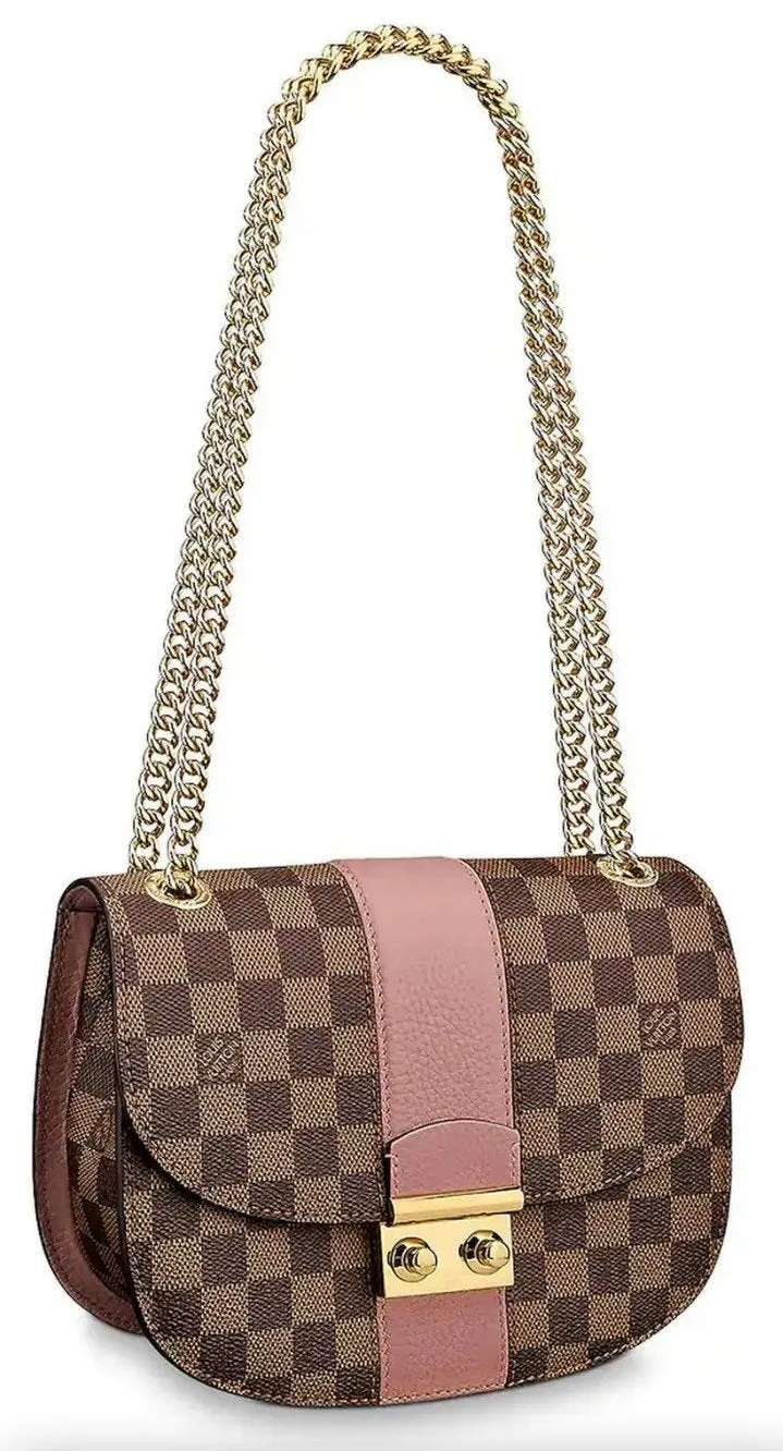 Wight Damier Ebene Handbag, Magnolia Pink
