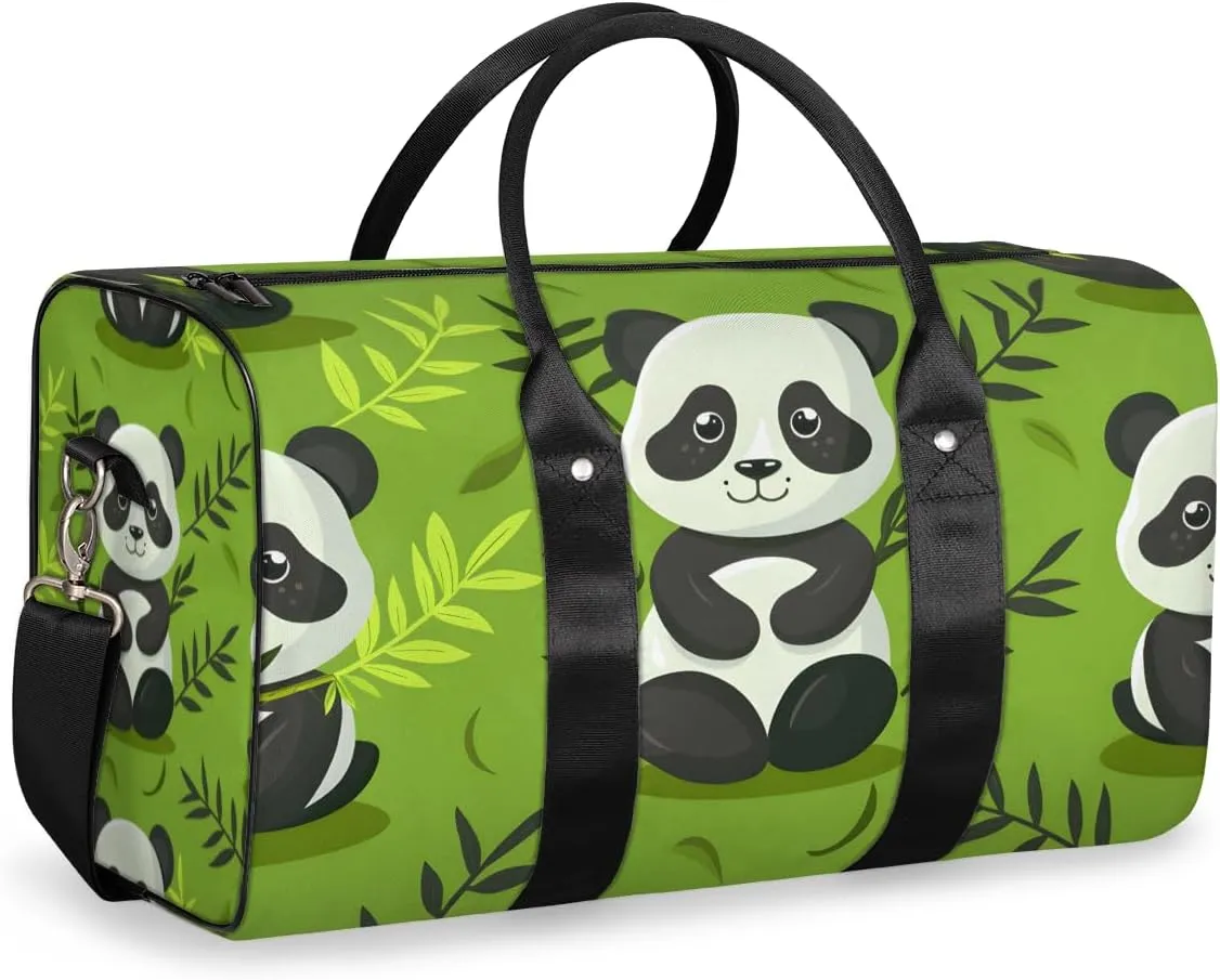 Wildlife Panda Travel Duffle Bag for Women Men Gym Duffel Foldable Bag Waterproof Weekender Asian Art Duffle Tote