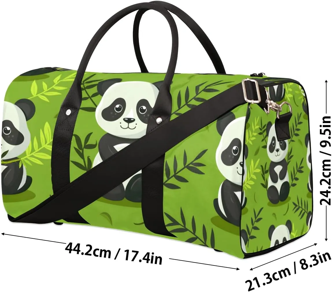 Wildlife Panda Travel Duffle Bag for Women Men Gym Duffel Foldable Bag Waterproof Weekender Asian Art Duffle Tote