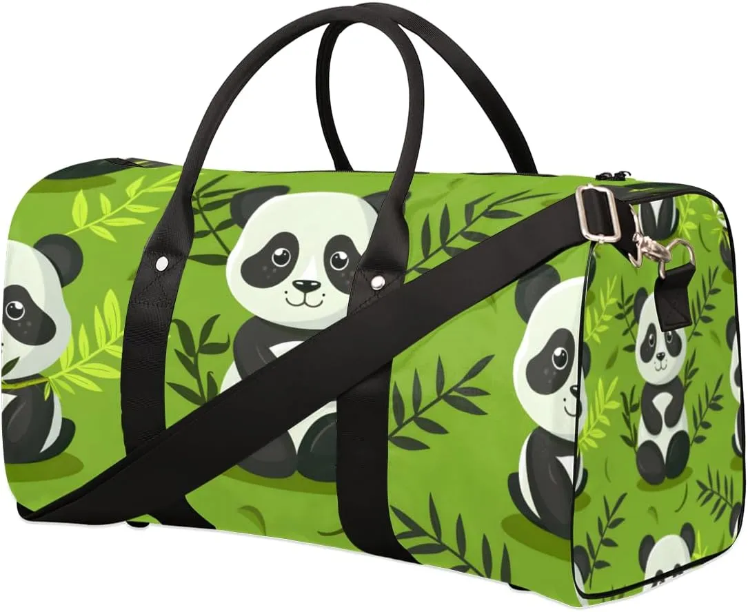 Wildlife Panda Travel Duffle Bag for Women Men Gym Duffel Foldable Bag Waterproof Weekender Asian Art Duffle Tote