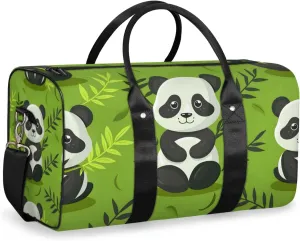Wildlife Panda Travel Duffle Bag for Women Men Gym Duffel Foldable Bag Waterproof Weekender Asian Art Duffle Tote